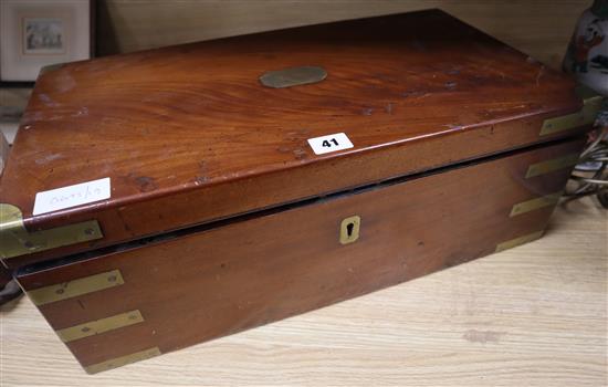 A George III mahogany writing slope by Gaimes width 52cm